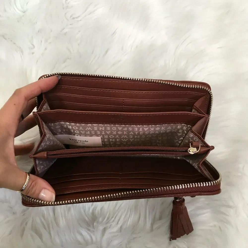 NEW Kate Spade Maroon Chester Street Neda Leather Wallet